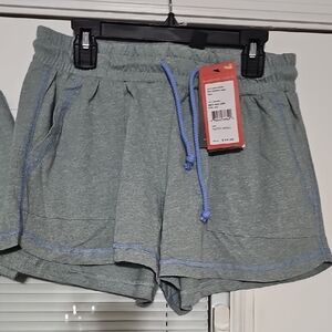 Southern Marsh Women's Heather Sage Athletic Shorts with Blue Drawcord